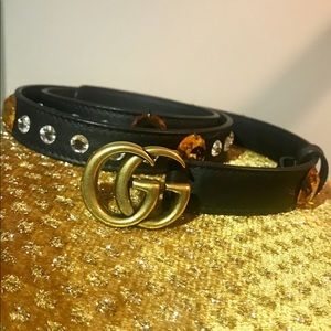 Gucci Women’s Skinny Moon Crystal Belt